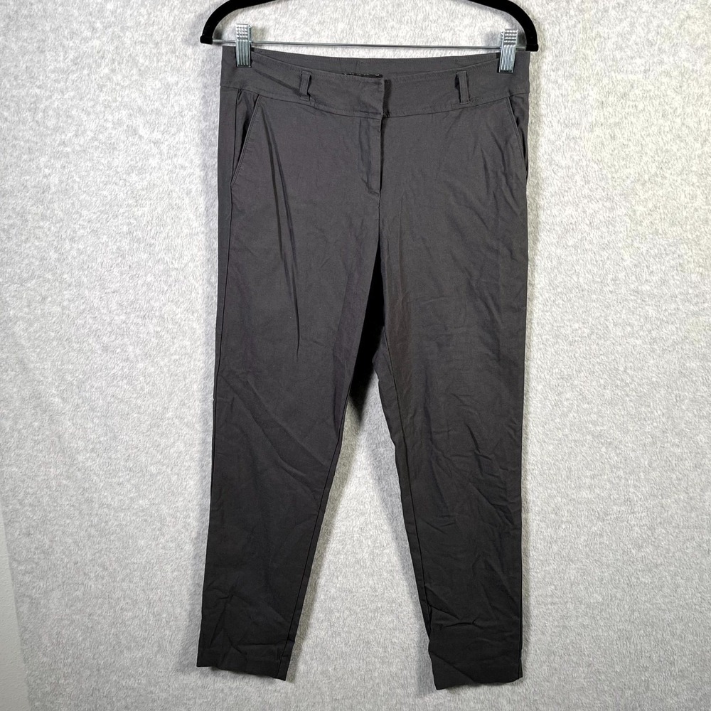 Chocolate USA Dress Pants Womens Large Black Rayon Flat Front Straight Leg